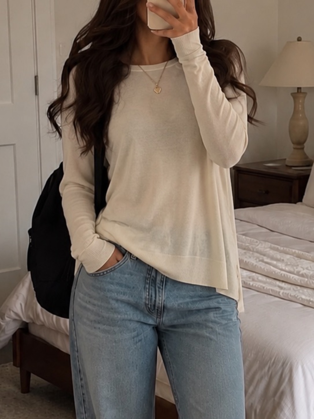 Eileen Fisher Light Cream Long Sleeve Women’s Top
